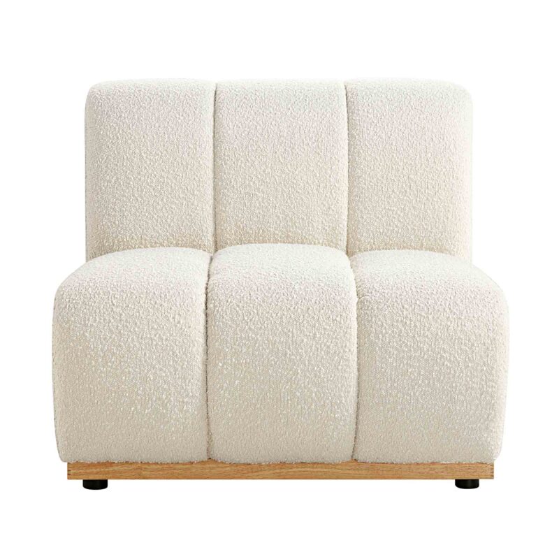 Granvia Ecru Boucle Modular Sofa, 1-Seater Armless Sofa - Image 4