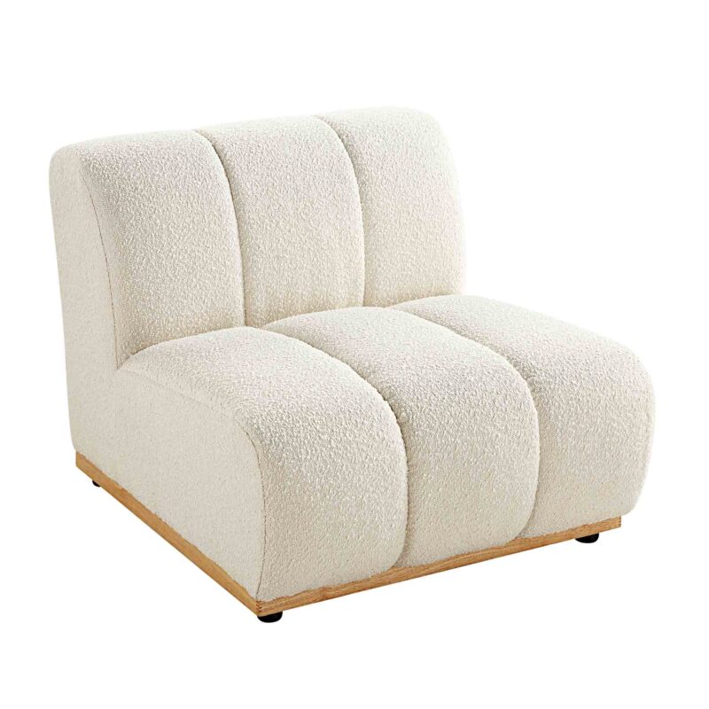 Granvia Ecru Boucle Modular Sofa, 1-Seater Armless Sofa - Image 5