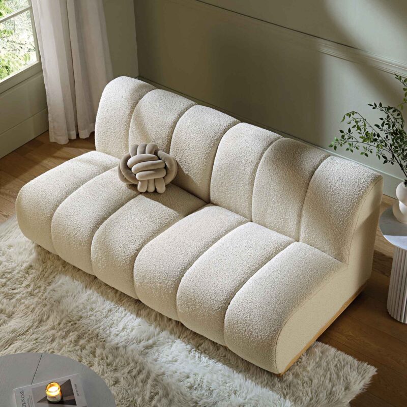 Granvia Ecru Boucle Modular Sofa, 2-Seater Sofa - Image 2