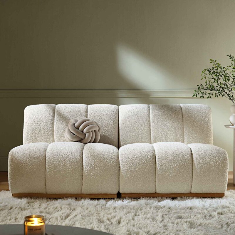 Granvia Ecru Boucle Modular Sofa, 2-Seater Sofa - Image 3