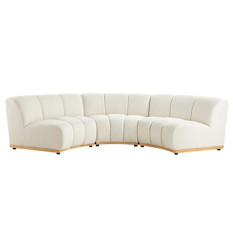 Granvia Ecru Boucle Modular Sofa, 3-Seater Curved Sofa - Image 7