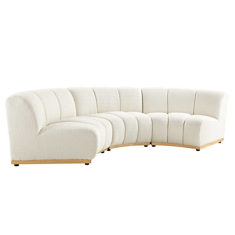 Granvia Ecru Boucle Modular Sofa, 3-Seater Curved Sofa - Image 8