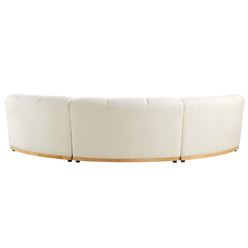 Granvia Ecru Boucle Modular Sofa, 3-Seater Curved Sofa - Image 10