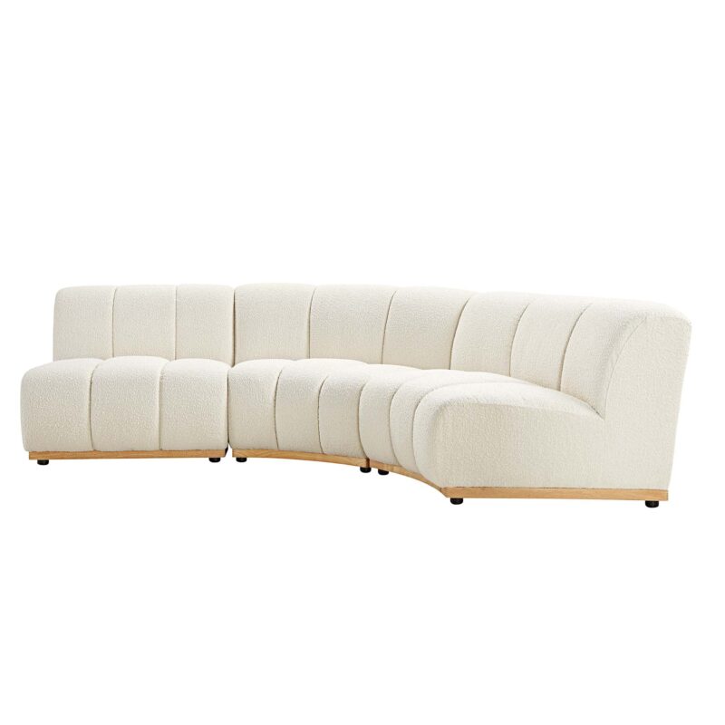 Granvia Ecru Boucle Modular Sofa, 3-Seater L-Shaped Sofa - Image 5