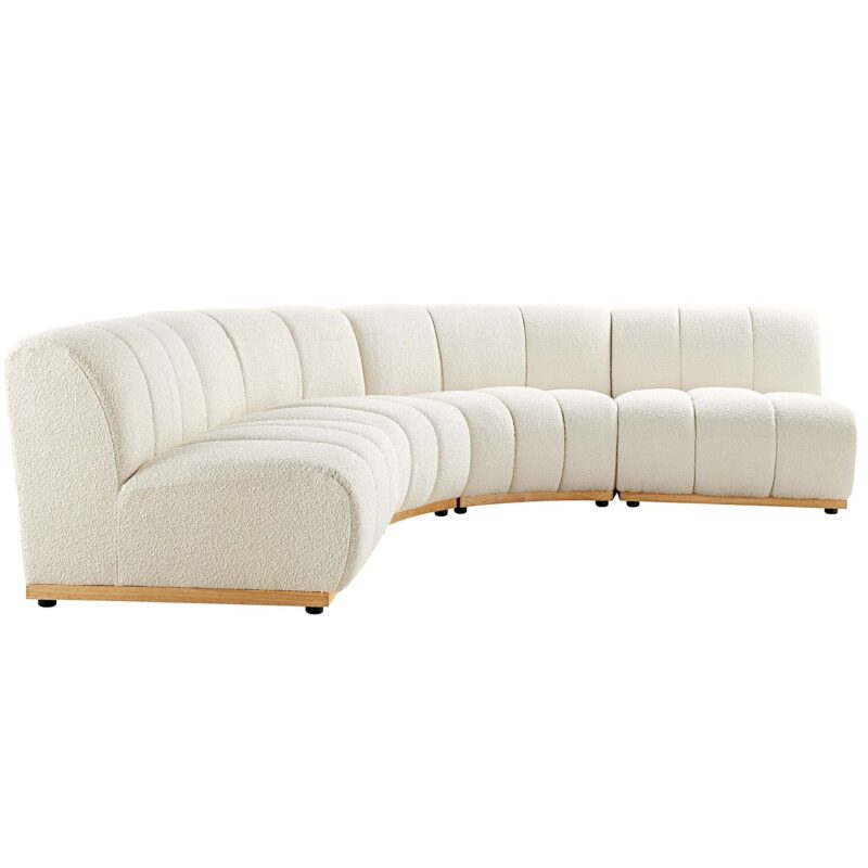 Granvia Ecru Boucle Modular Sofa, 4-Seater Large Corner Sofa - Image 7