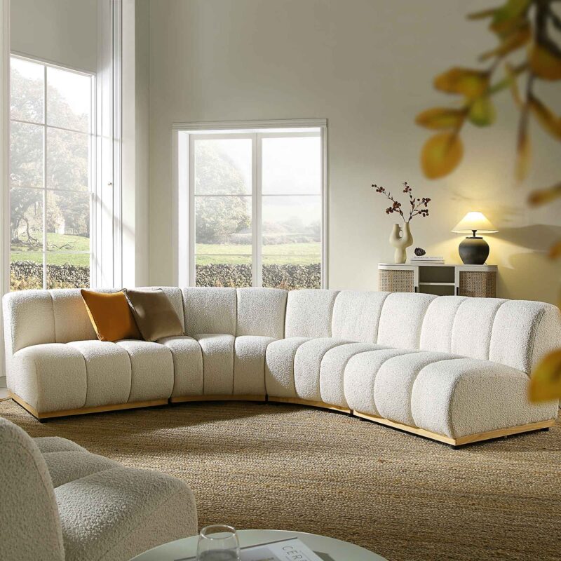Granvia Ecru Boucle Modular Sofa, 4-Seater Large Corner Sofa - Image 2