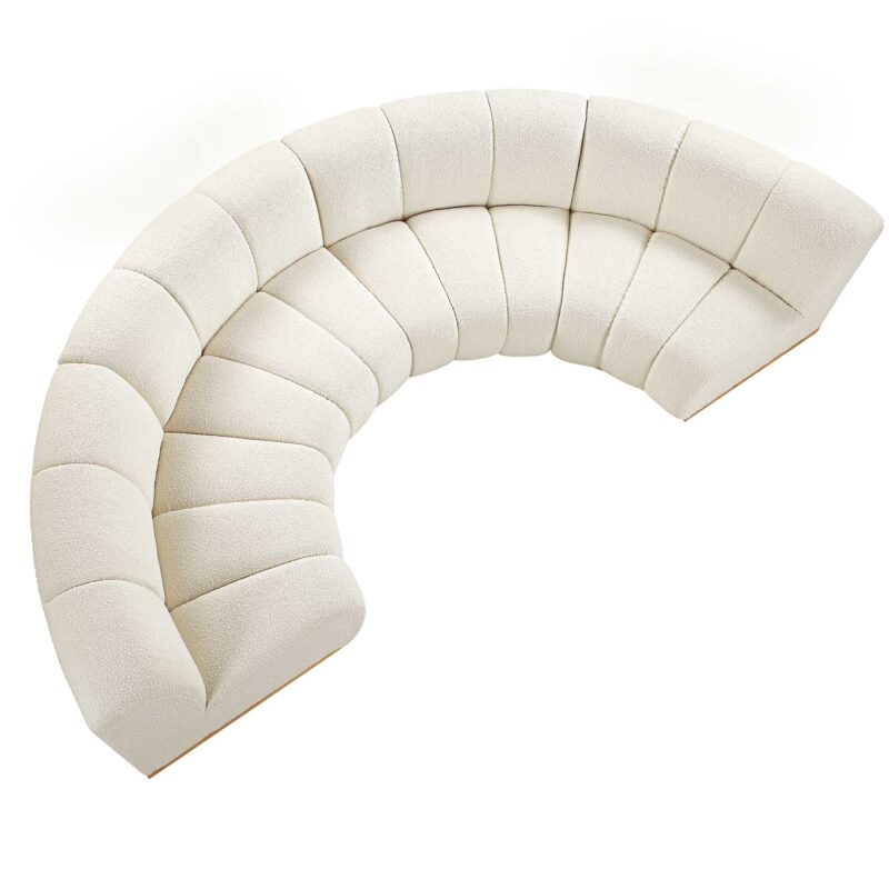 Granvia Ecru Boucle Modular Sofa, 4-Seater Half Circle Sofa - Image 3