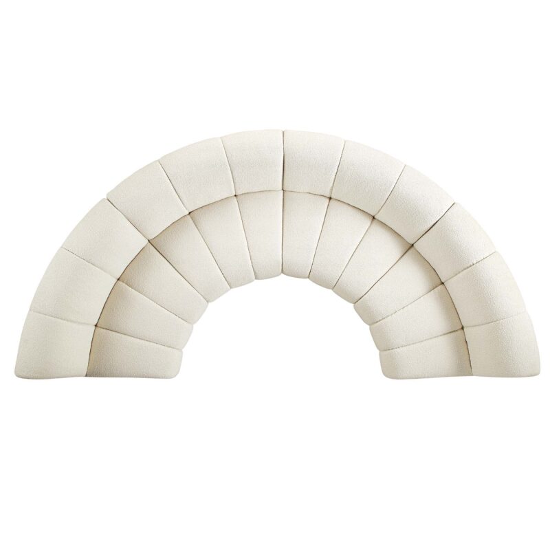 Granvia Ecru Boucle Modular Sofa, 4-Seater Half Circle Sofa - Image 4