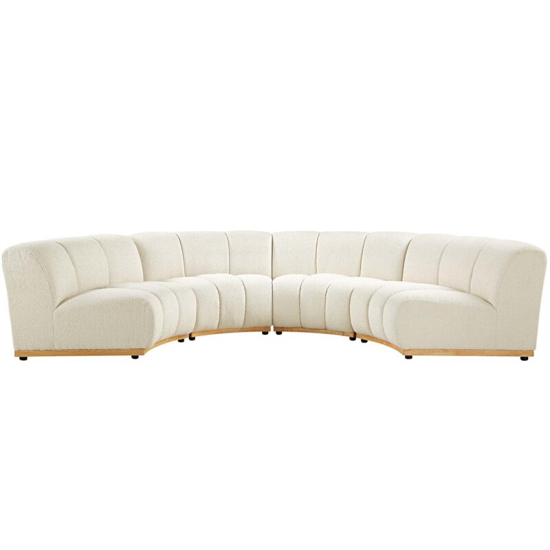 Granvia Ecru Boucle Modular Sofa, 4-Seater Half Circle Sofa - Image 6