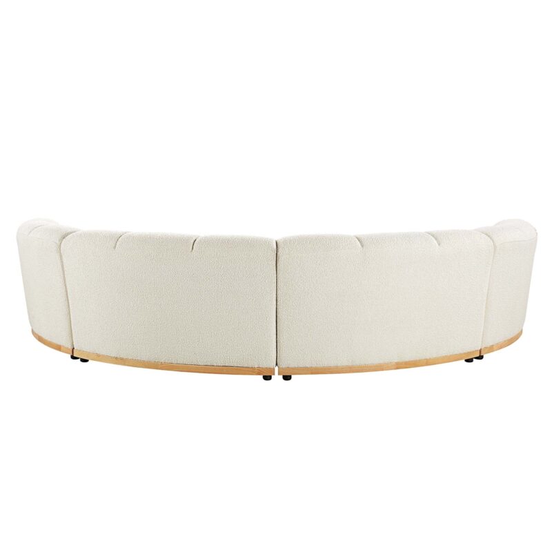 Granvia Ecru Boucle Modular Sofa, 4-Seater Half Circle Sofa - Image 8