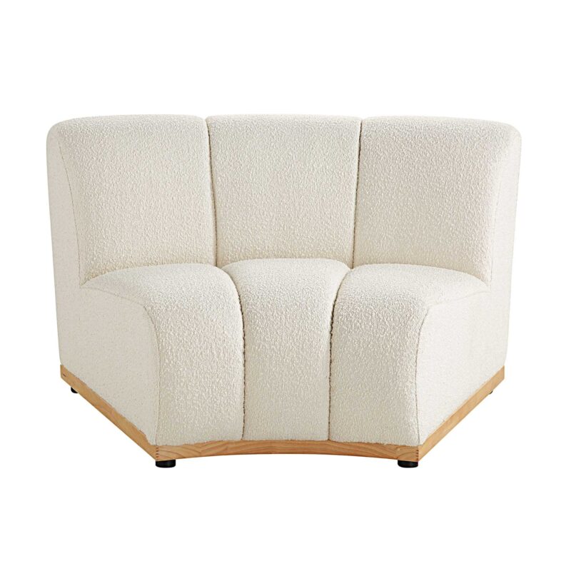 Granvia Ecru Boucle Modular Sofa, 1-Seater Curved Sofa - Image 4