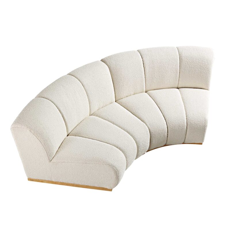 Granvia Ecru Boucle Modular Sofa, 2-Seater Curved Sofa - Image 4