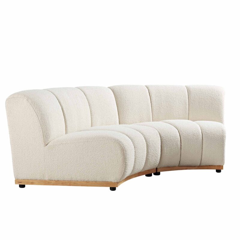 Granvia Ecru Boucle Modular Sofa, 2-Seater Curved Sofa - Image 7