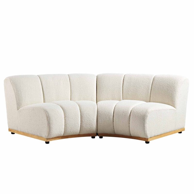 Granvia Ecru Boucle Modular Sofa, 2-Seater Curved Sofa - Image 8