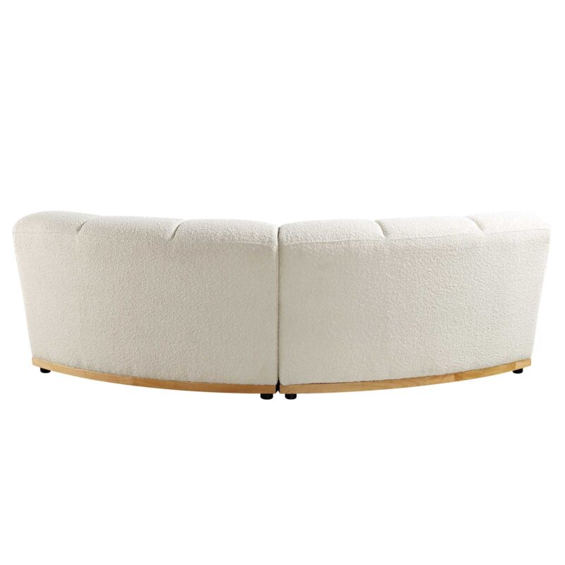 Granvia Ecru Boucle Modular Sofa, 2-Seater Curved Sofa - Image 10