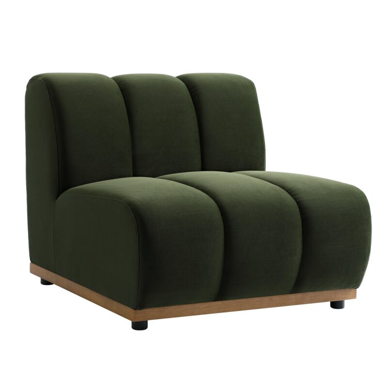 Granvia Moss Green Modular Sofa, 1-Seater Armless Sofa - Image 2