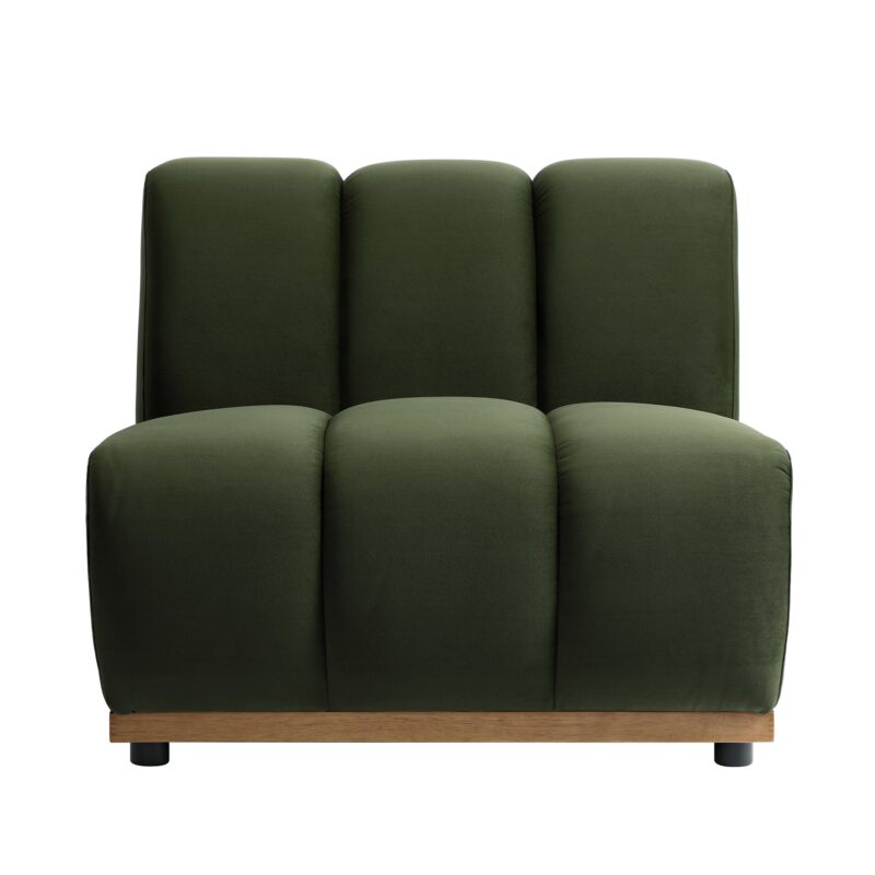 Granvia Moss Green Modular Sofa, 1-Seater Armless Sofa - Image 3