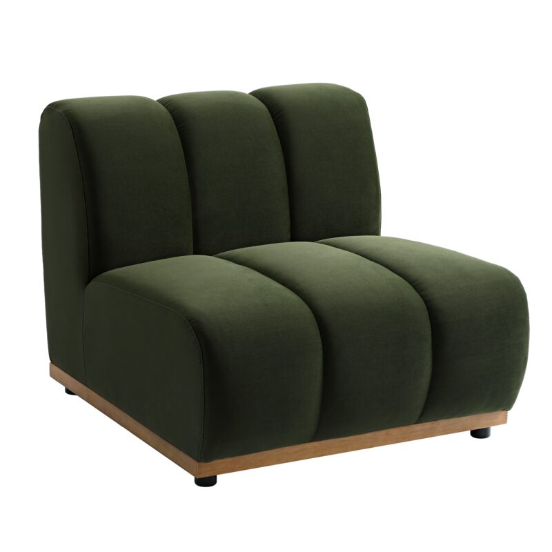 Granvia Moss Green Modular Sofa, 1-Seater Armless Sofa - Image 5