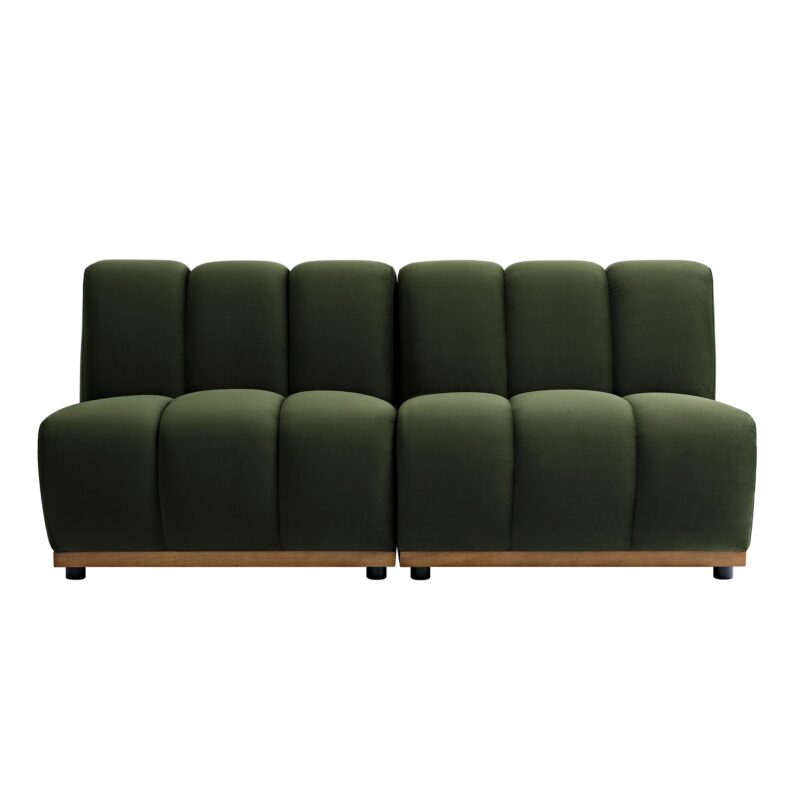 Granvia Moss Green Velvet Modular Sofa, 2-Seater Sofa - Image 4