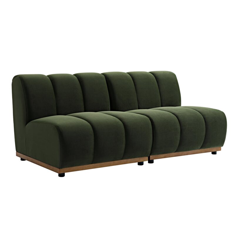 Granvia Moss Green Velvet Modular Sofa, 2-Seater Sofa - Image 5