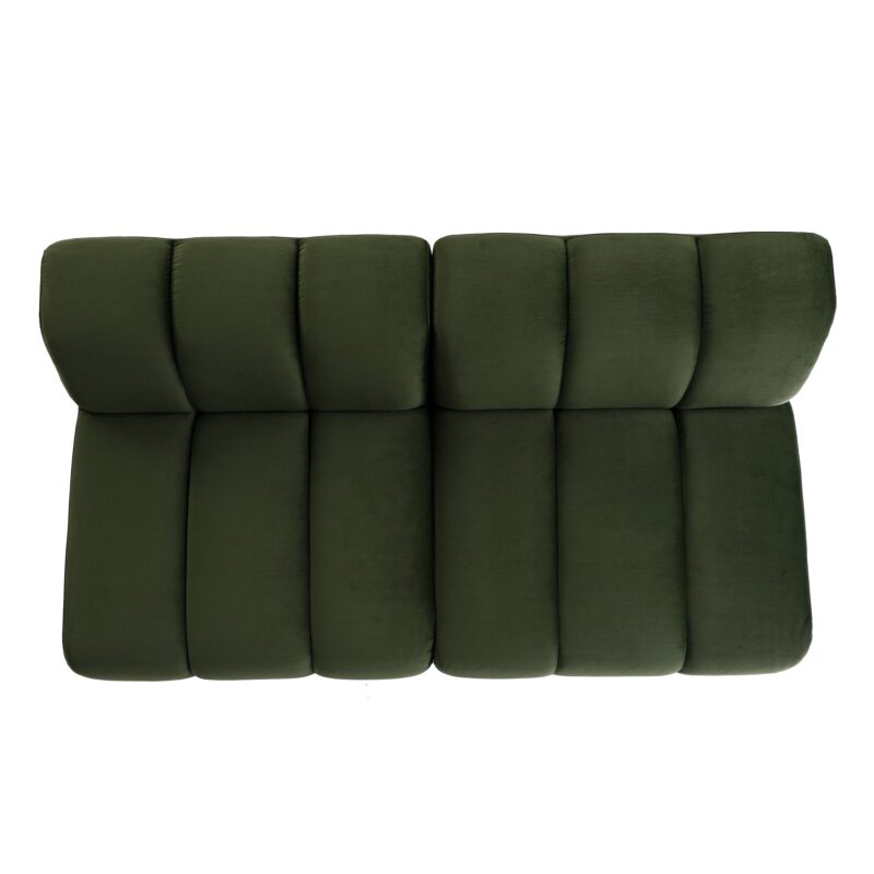 Granvia Moss Green Velvet Modular Sofa, 2-Seater Sofa - Image 9