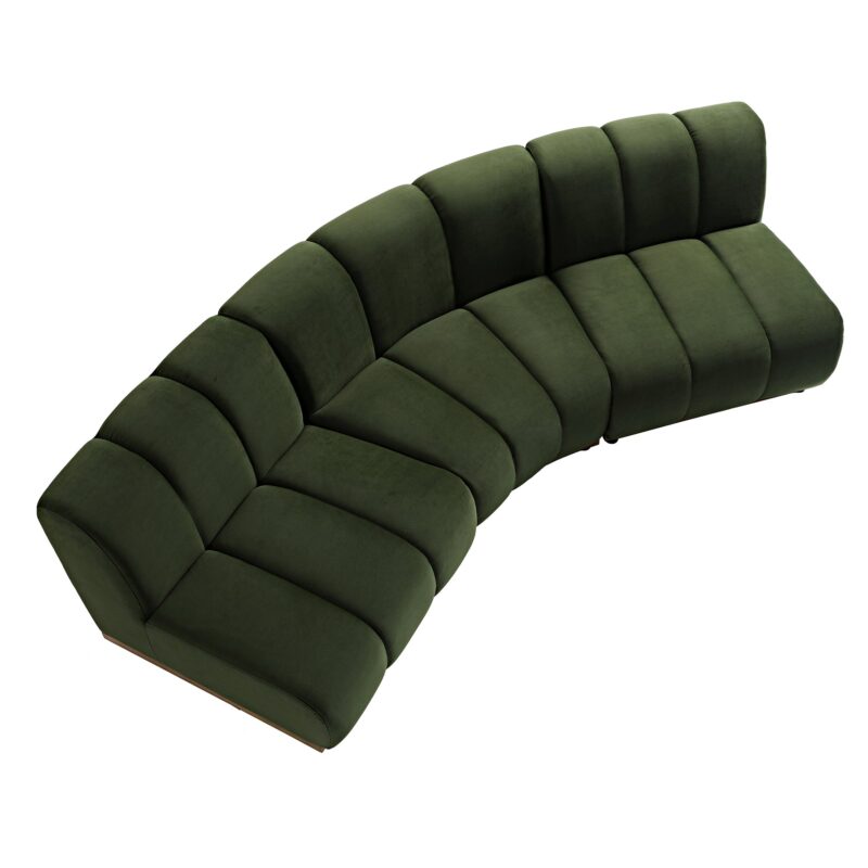 Granvia Moss Green Velvet Modular Sofa, 3-Seater Corner Sofa - Image 5