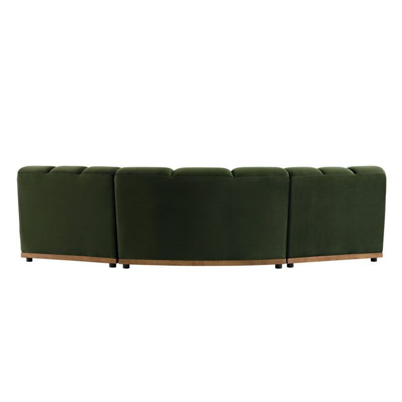 Granvia Moss Green Velvet Modular Sofa, 3-Seater Corner Sofa - Image 10