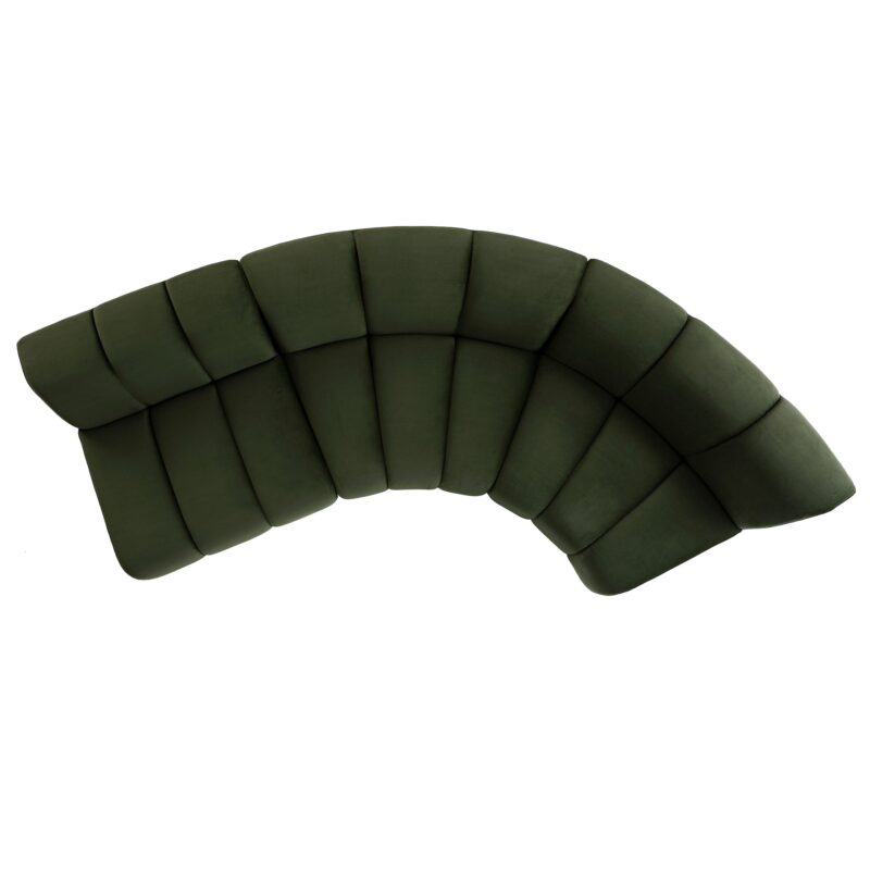 Granvia Moss Green Velvet Modular Sofa, 3-Seater L-Shaped Sofa - Image 4