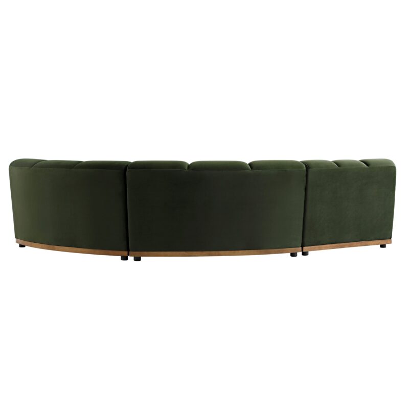 Granvia Moss Green Velvet Modular Sofa, 3-Seater L-Shaped Sofa - Image 6