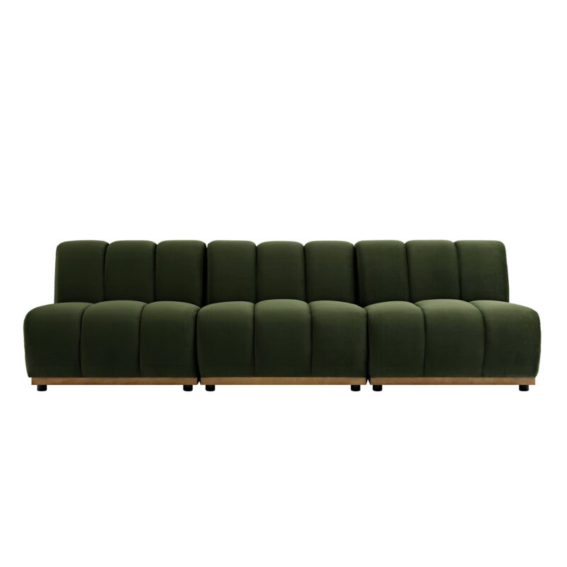 Granvia Moss Green Velvet Modular Sofa, 3-Seater Sofa - Image 4