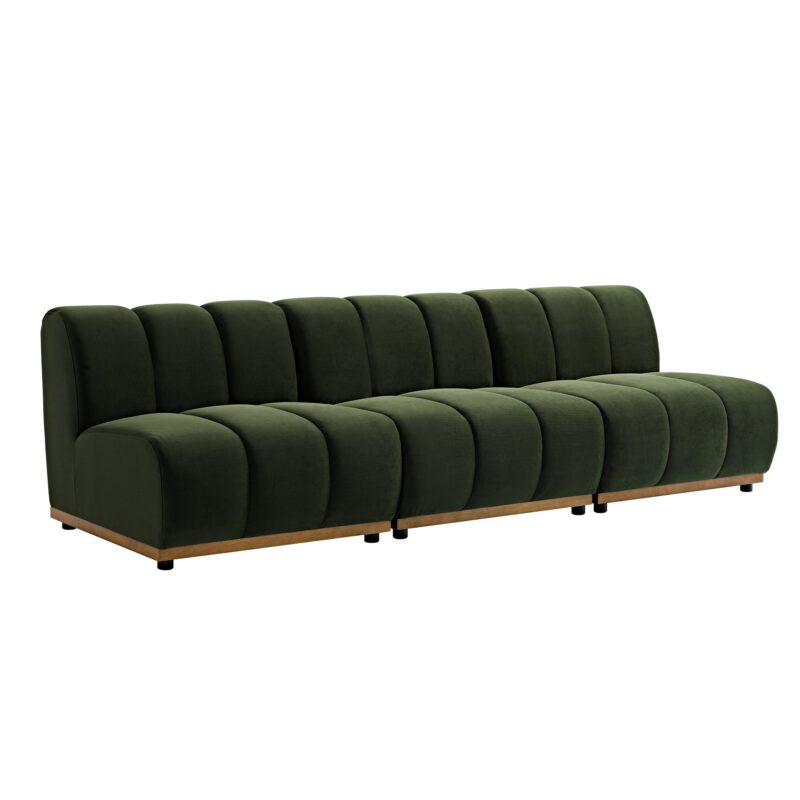 Granvia Moss Green Velvet Modular Sofa, 3-Seater Sofa - Image 5