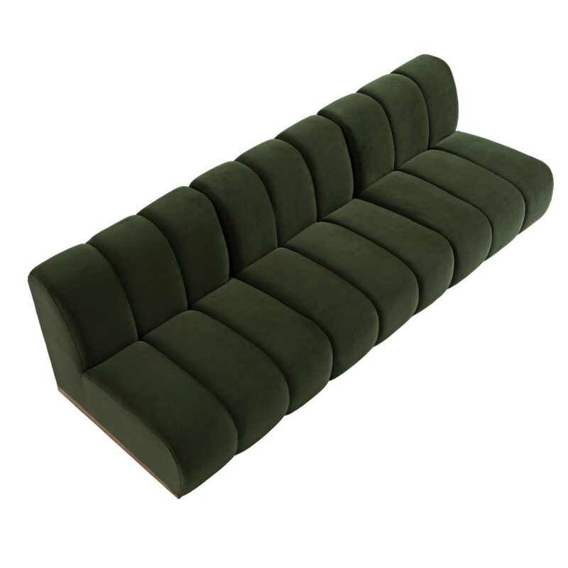 Granvia Moss Green Velvet Modular Sofa, 3-Seater Sofa - Image 9