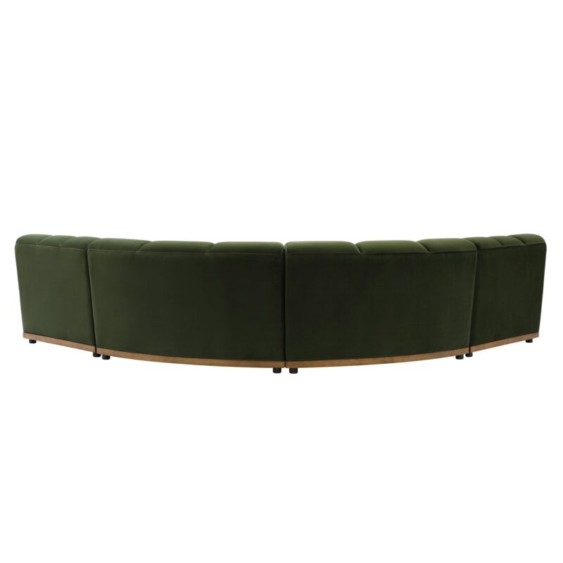 Granvia Moss Green Velvet Modular Sofa, 4-Seater Large Corner Sofa - Image 6