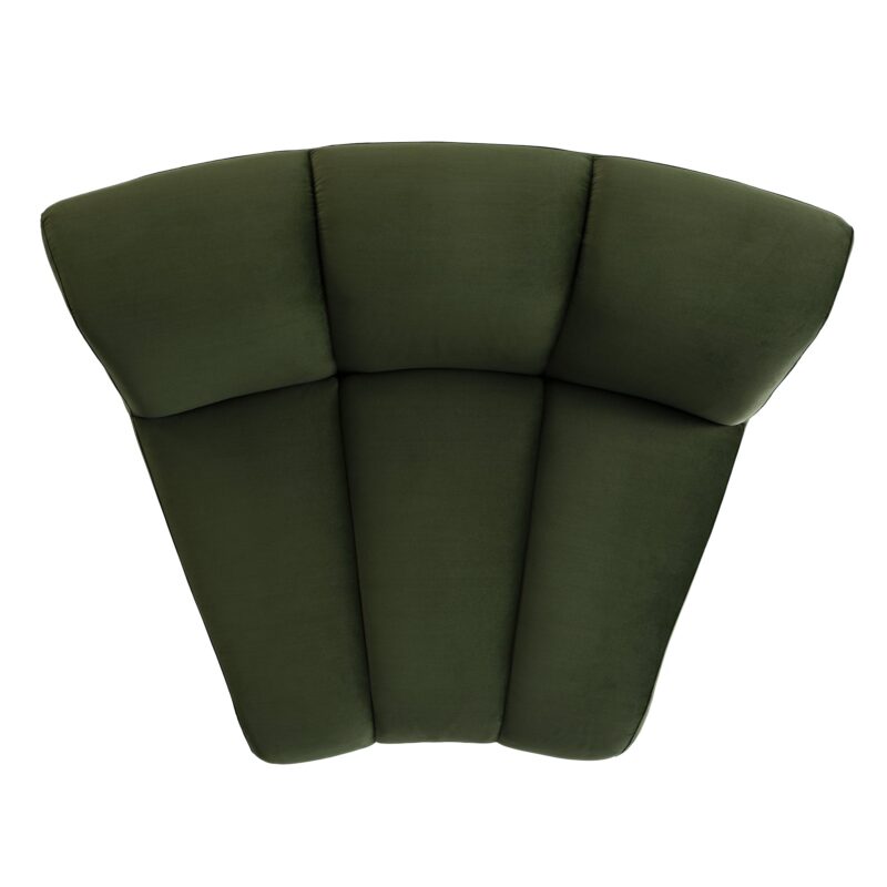 Granvia Moss Green Velvet Modular Sofa, 1-Seater Curved Sofa - Image 7