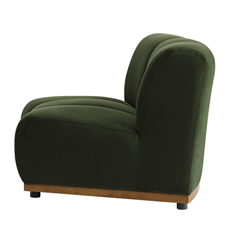 Granvia Moss Green Velvet Modular Sofa, 1-Seater Curved Sofa - Image 8