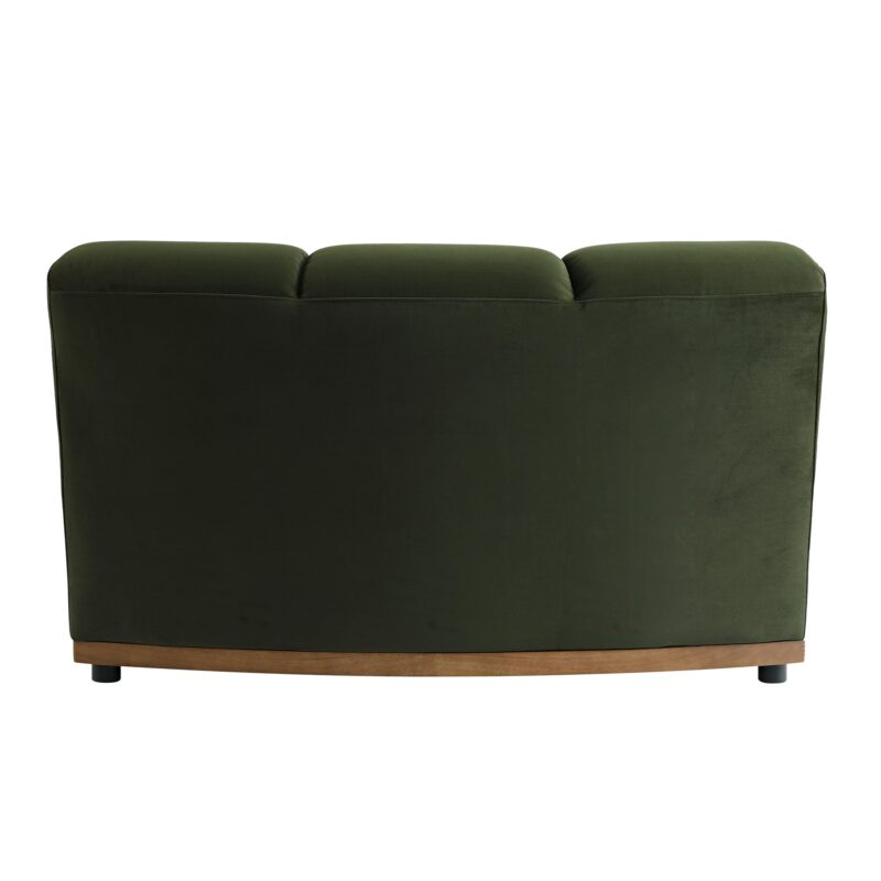 Granvia Moss Green Velvet Modular Sofa, 1-Seater Curved Sofa - Image 9