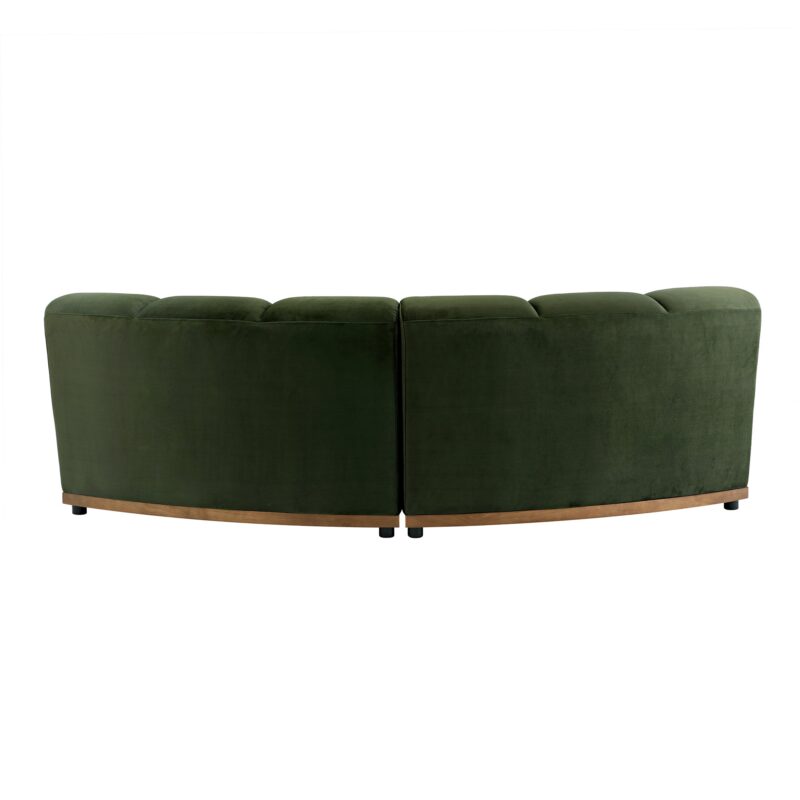Granvia Moss Green Velvet Modular Sofa, 2-Seater Curved Sofa - Image 10
