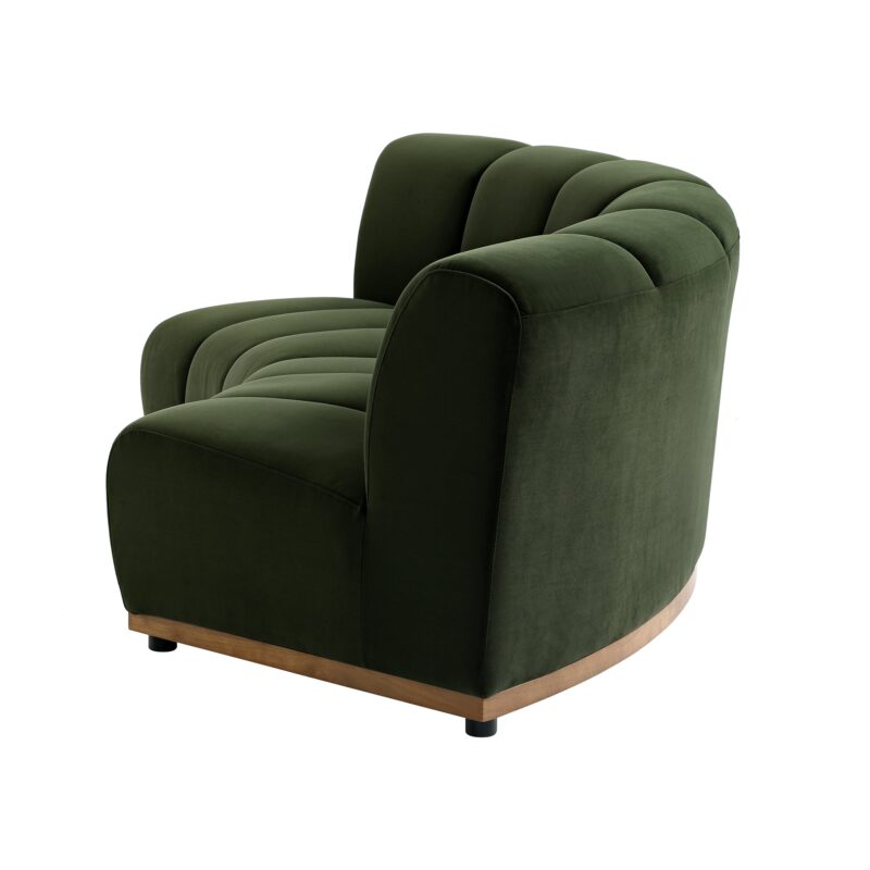 Granvia Moss Green Velvet Modular Sofa, 2-Seater Curved Sofa - Image 11