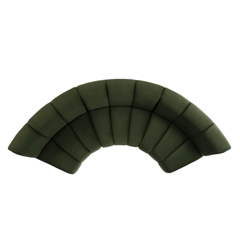 Granvia Moss Green Velvet Modular Sofa, 3-Seater Curved Sofa - Image 8