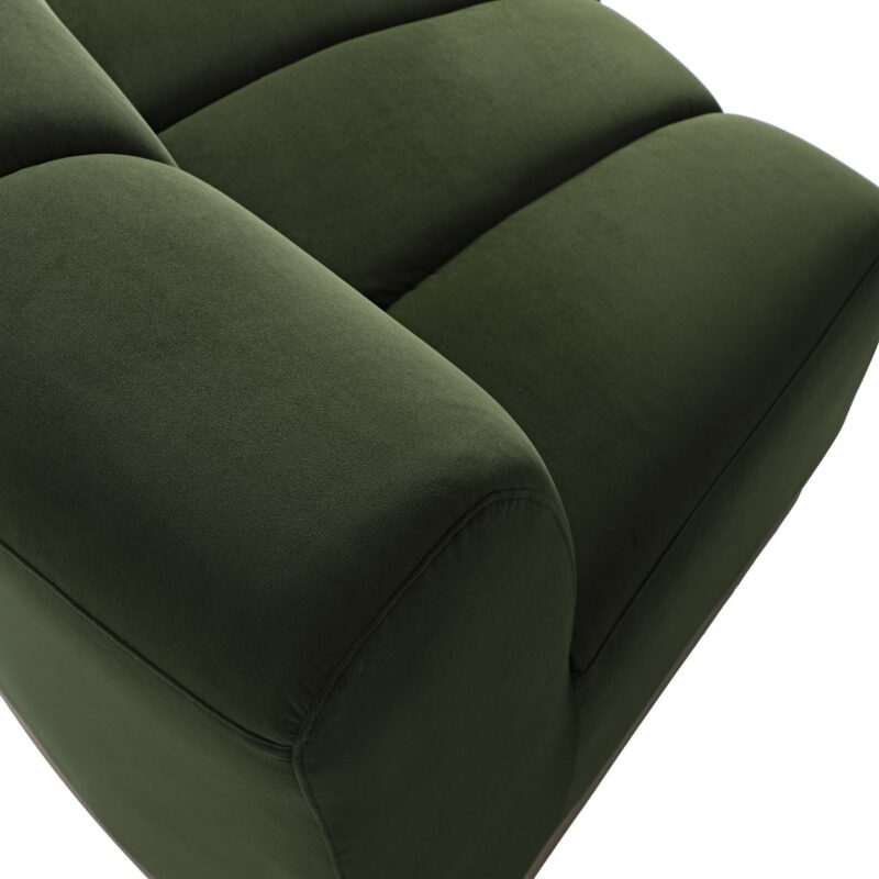 Granvia Moss Green Velvet Modular Sofa, 3-Seater Curved Sofa - Image 13