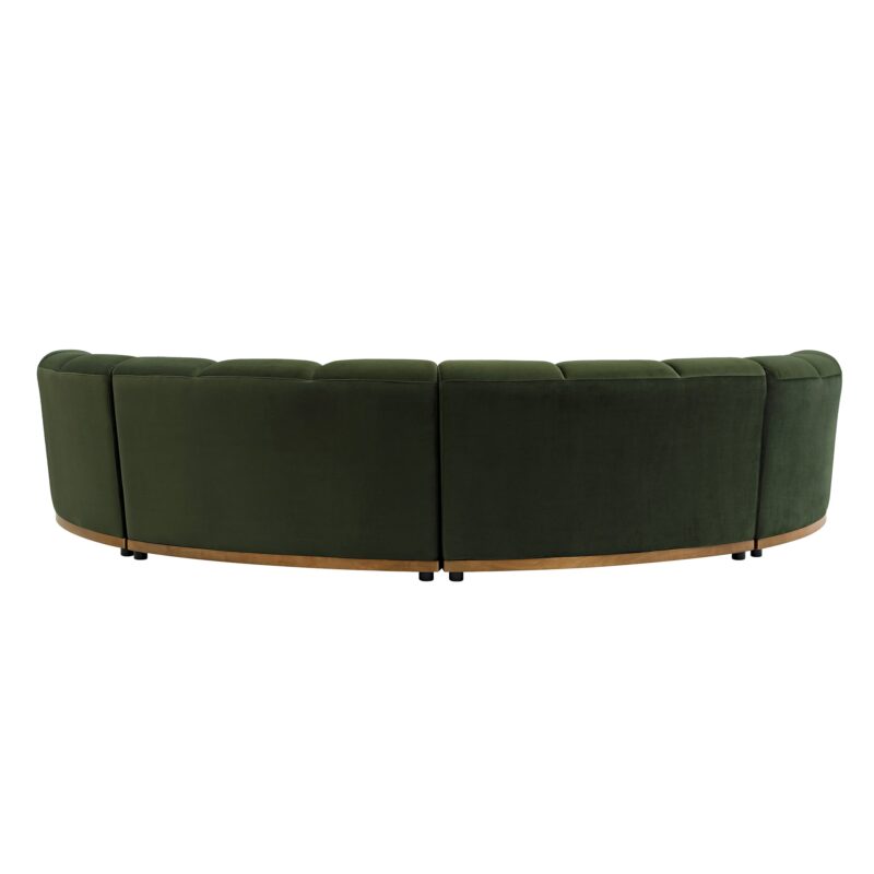 Granvia Moss Green Velvet Modular Sofa, 4-Seater Half Circle Sofa - Image 10