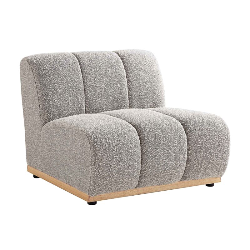 Granvia Taupe Boucle Modular Sofa, 1-Seater Armless Sofa - Image 5