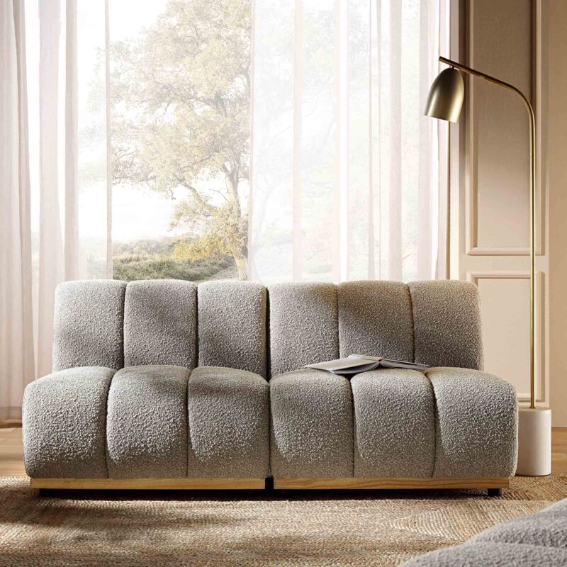 Granvia Taupe Boucle Modular Sofa, 2-Seater Sofa - Image 2