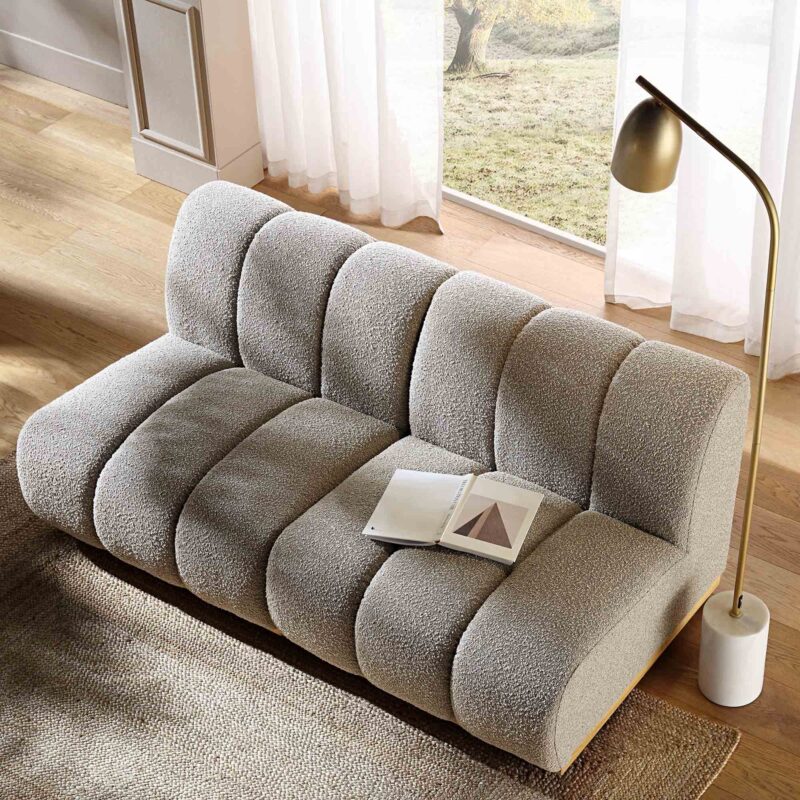 Granvia Taupe Boucle Modular Sofa, 2-Seater Sofa - Image 3