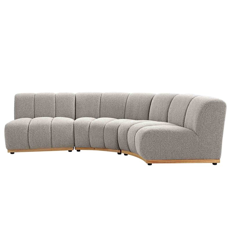 Granvia Taupe Boucle Modular Sofa, 3-Seater L-Shaped Sofa - Image 4