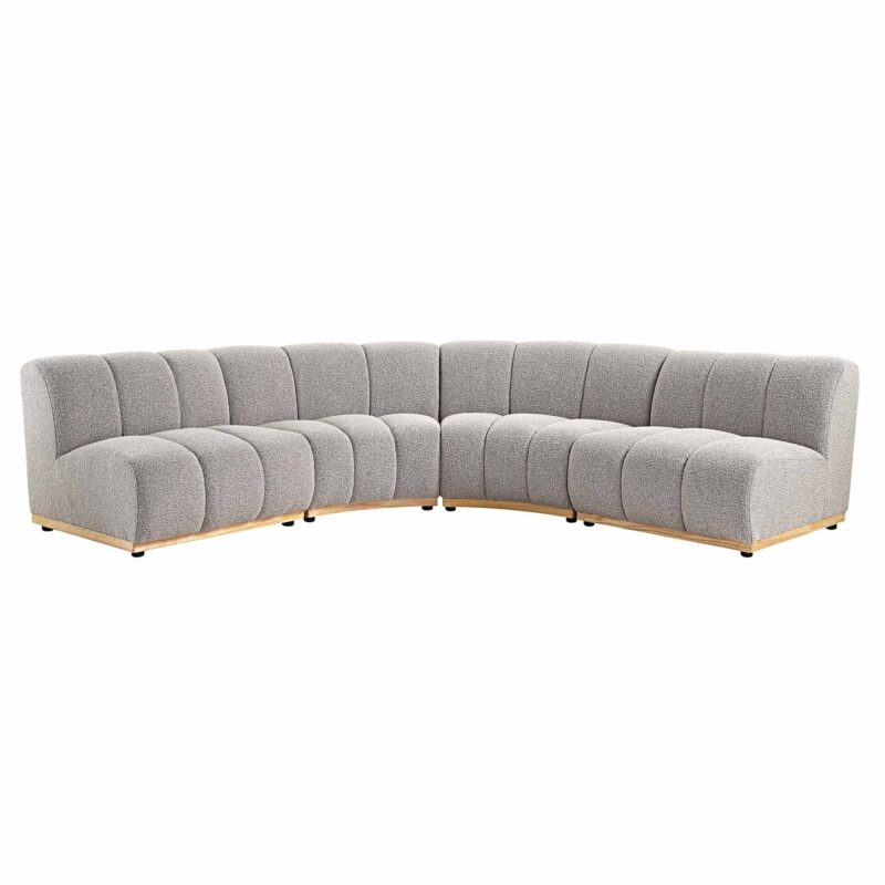 Granvia Taupe Boucle Modular Sofa, 4-Seater Large Corner Sofa - Image 4