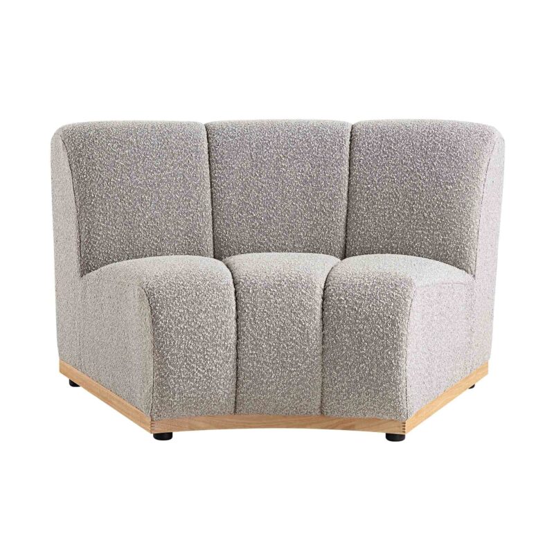 Granvia Taupe Boucle Modular Sofa, 1-Seater Curved Sofa - Image 4