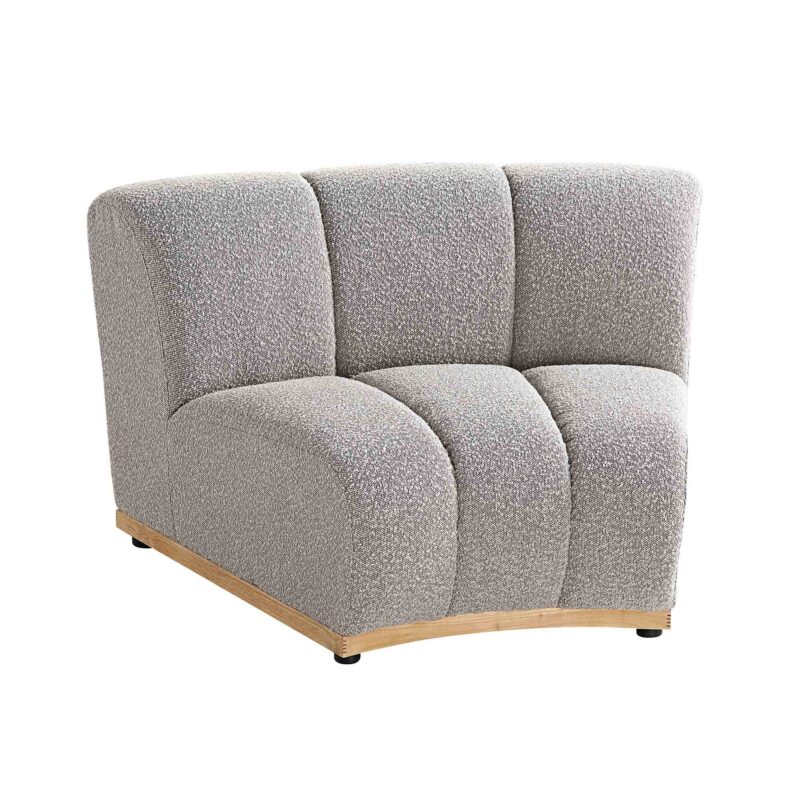 Granvia Taupe Boucle Modular Sofa, 1-Seater Curved Sofa - Image 5