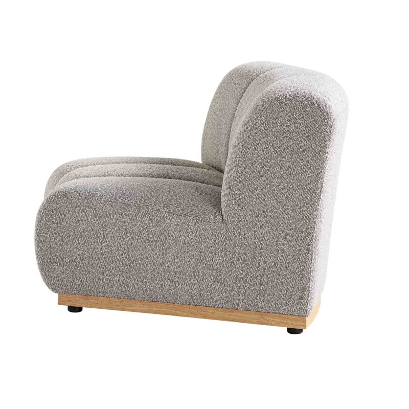 Granvia Taupe Boucle Modular Sofa, 1-Seater Curved Sofa - Image 8