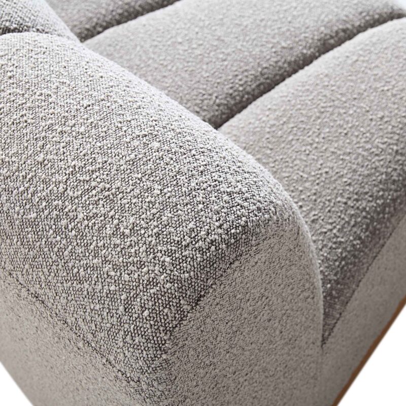 Granvia Taupe Boucle Modular Sofa, 1-Seater Curved Sofa - Image 10